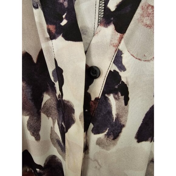 Simply Vera Wang Size XL Fit & Flare Shirt Dress Full Button Purple Floral Belt - Picture 5 of 8